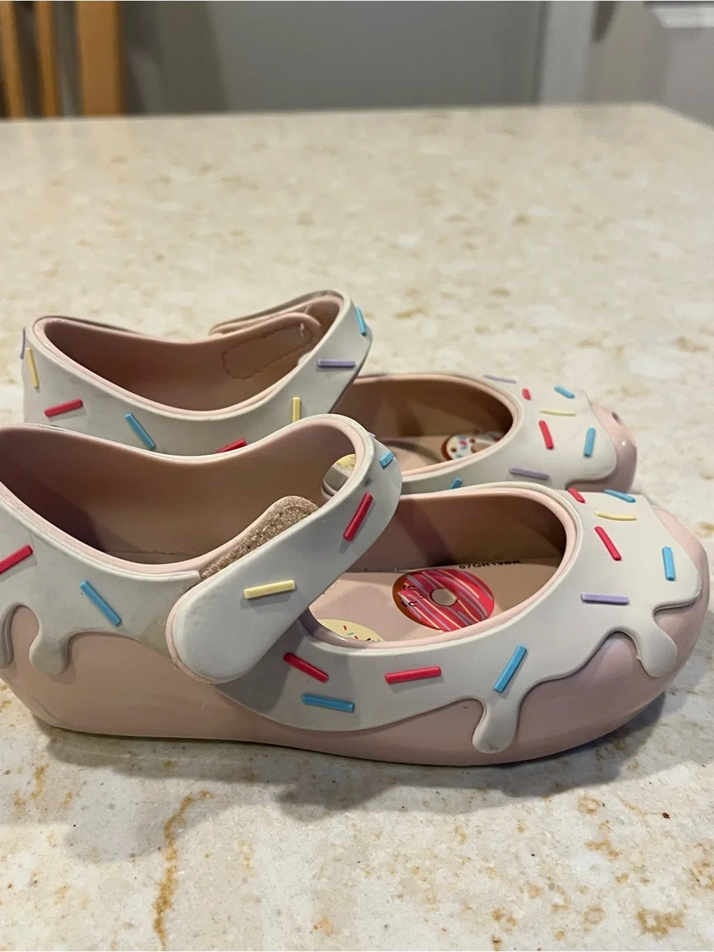 Mini Melissa Pink Donut Sandals with Multicolor Sprinkle Accents